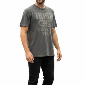 Irish Drinking Team Graphic Tee Shirt Green Retro L Beer St Patrick’s